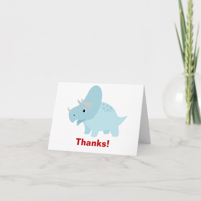 Baby Dinosaur Triceratops Thank you card (Front)