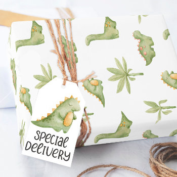 Baby Dinosaur Wrapping Paper by SugSpc_Invitations at Zazzle