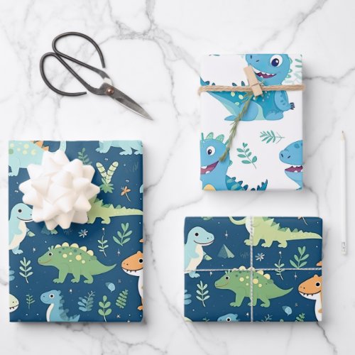 Baby Dinosaur Wrapping Paper Sheets