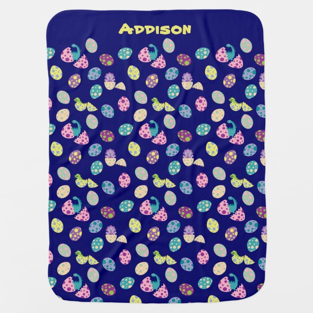 Baby Dinosaurs and Dinosaur Egg Pattern Blanket (Front)