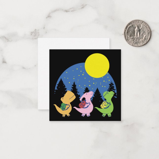 Baby Dinosaurs Back To School Note Card (Front/Back In Situ)