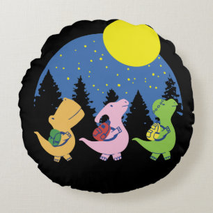 Baby Dinosaurs Back To School Round Pillow