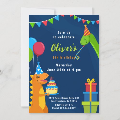 Baby Dinosaurs Kids Birthday Invitation