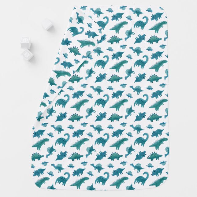 Baby Dinosaurs Pattern Baby Blanket (In Situ)