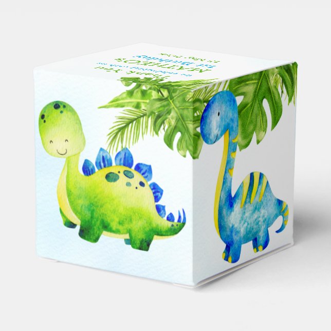 Baby dinosaurs toddler birthday party  favor box (Back Side)