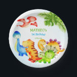 Baby dinosaurs toddler birthday party  paper plates<br><div class="desc">Baby dinosaurs toddler birthday party personalized plates. Blue and green colors.</div>