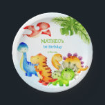 Baby dinosaurs toddler birthday party  paper plates<br><div class="desc">Baby dinosaurs toddler birthday party personalized plates. Blue and green colors.</div>