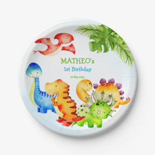 Baby dinosaurs toddler birthday party paper plates