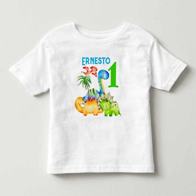 Baby dinosaurs toddler birthday party  t-shirt (Front)