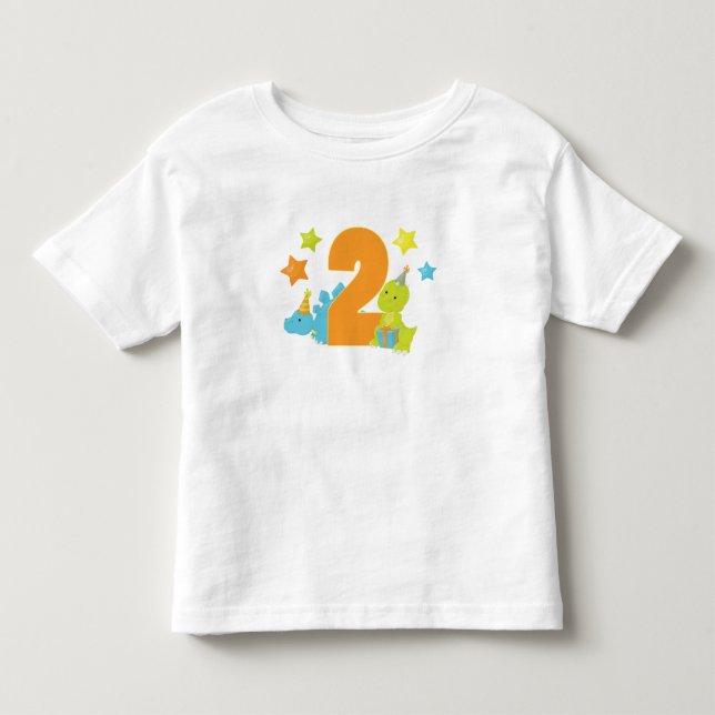Baby Dinosaurs Two Year Old Birthday Shirt (Front)
