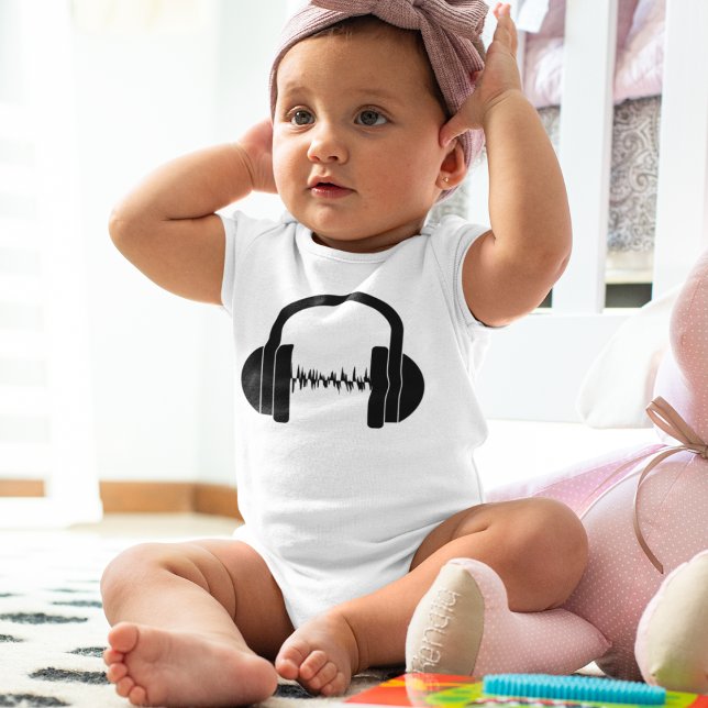 Baby DJ Headphones, Baby bodysuit Hipster Baby, (Creator Uploaded)