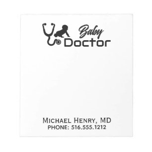 Baby Doctor Pediatrician MD Stethoscope Notepad