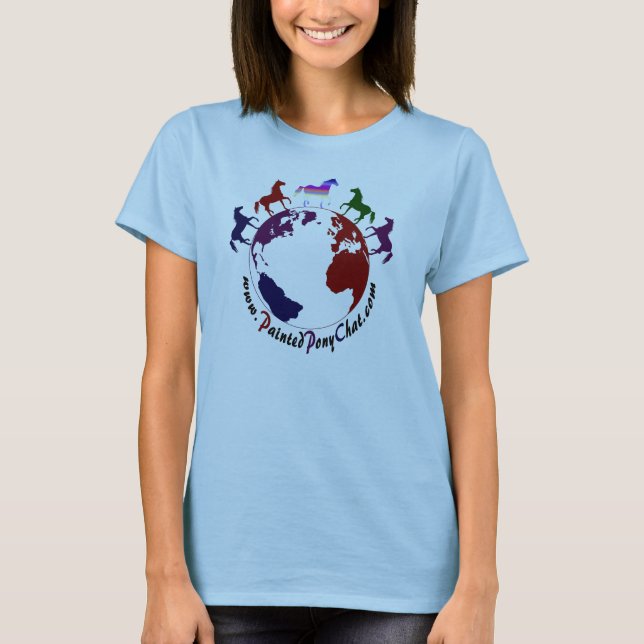 Baby Doll Fitted Painted Pony Chat  tshirt (Front)