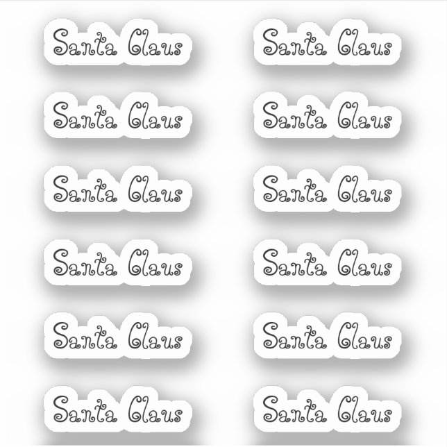 Baby Doll Kiss-Cut Santa Claus Signature Sticker (Front)