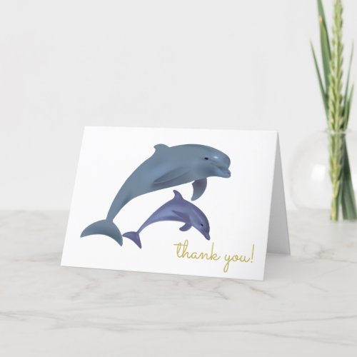 Baby Dolphin Boy or Girl Baby Shower  Thank You Card