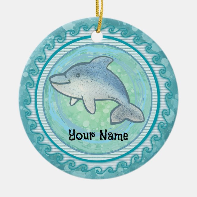 Baby Dolphin Ceramic Ornament (Front)