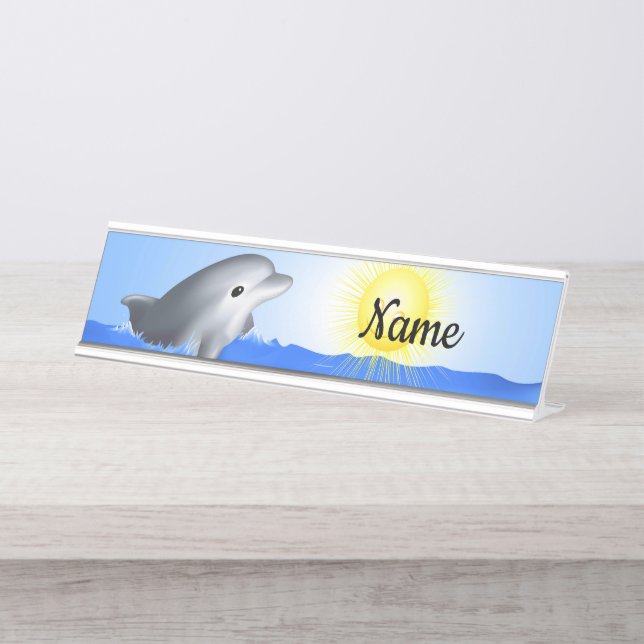 Baby Dolphin Desk Name Plate (Front)