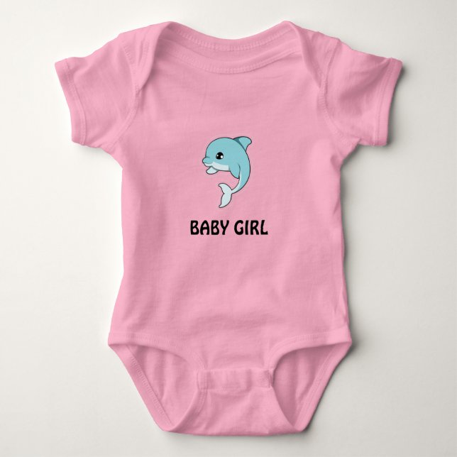  Baby Dolphin T-Shirt Baby Bodysuit (Front)