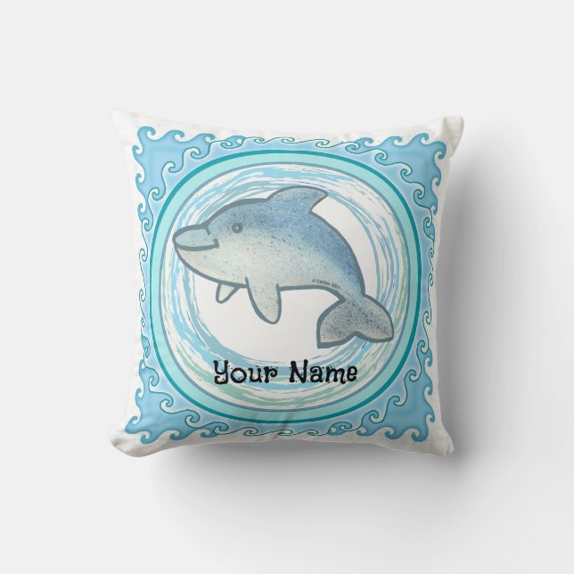 Baby Dolphin Throw Pillow (Front)