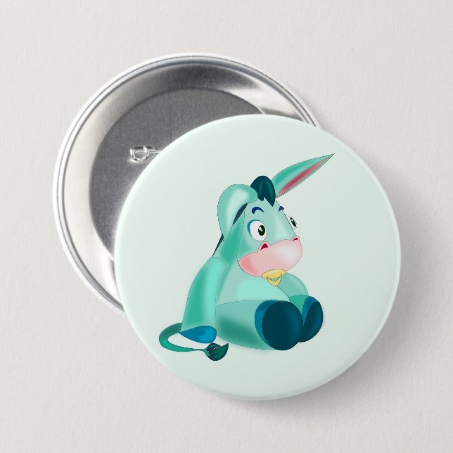 Baby Donkey Button - Your Color - Text (Front & Back)