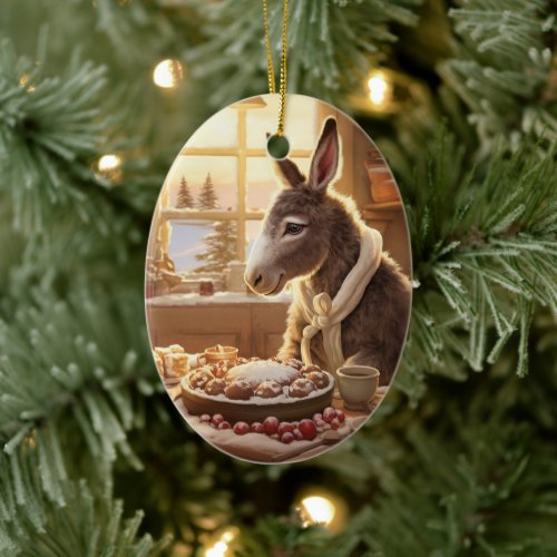 Baby Donkey Family Ornament Donkey Lovers Gifts Ceramic Ornament