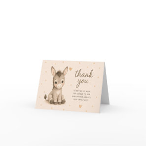 Baby Donkey Foal Baby Shower Thank You Card