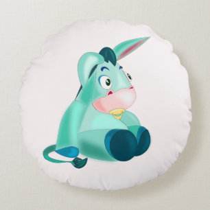 Baby Donkey Funny Round Pillow