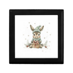 Baby Donkey in Winter Santa Hat Gift 4 Box