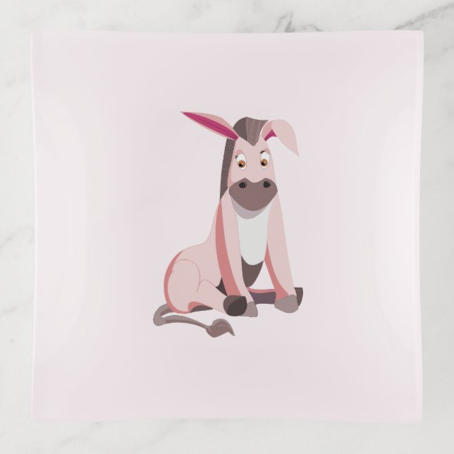 Baby Donkey Pink Trinket Tray (Front)