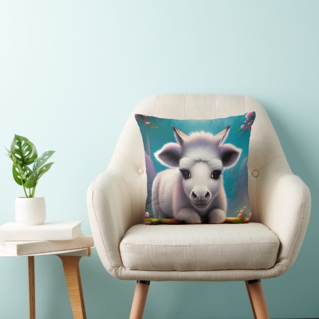 Baby Donkey Throw Pillow (Chair)