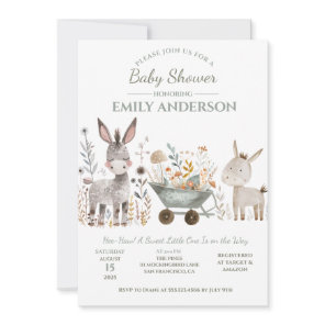 Baby Donkeys Unisex Baby Shower | Invitation