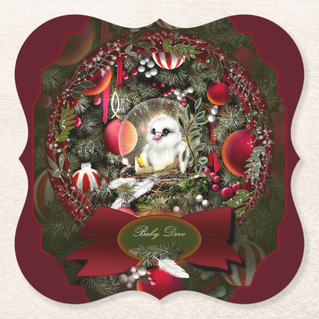 Baby Dove Paper Coaster (Front)