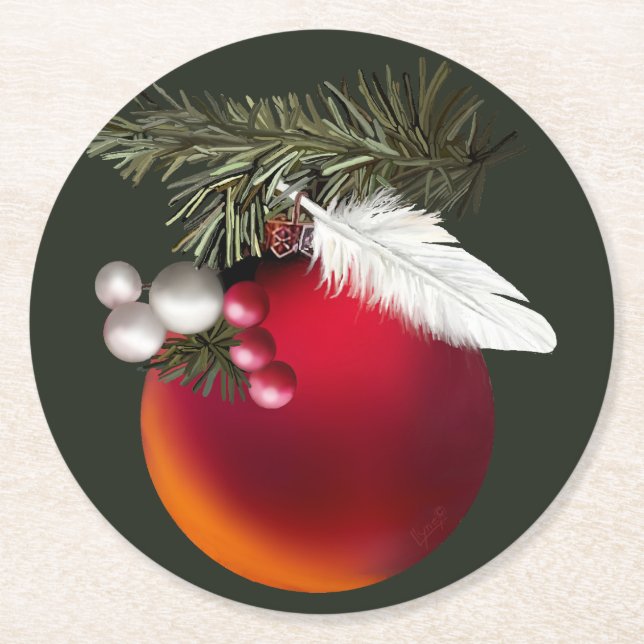Baby Dove Round Paper Coaster (Front)