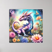 Baby dragon ai art Stretched Canvas Print