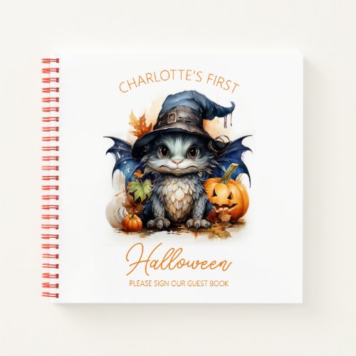 Baby Dragon Babys First Halloween Guest Book