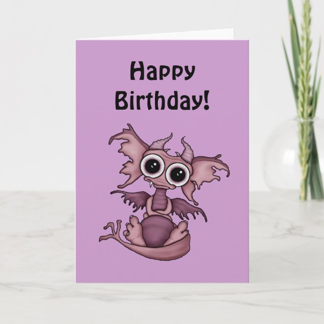 Baby Dragon Birthday Card (Front)