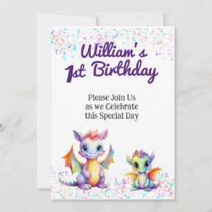 Baby Dragon Birthday Invitation