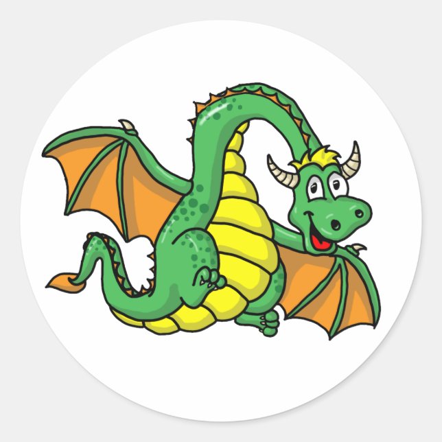 Baby Dragon Classic Round Sticker (Front)