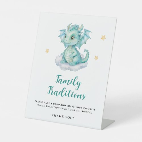 Baby Dragon Family Traditions Pedestal Sign