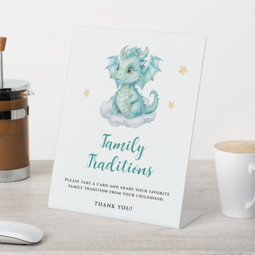 Baby Dragon Family Traditions Pedestal Sign