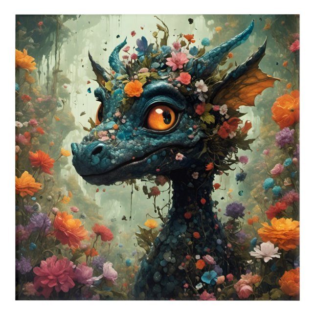 Baby Dragon Fantasy Acrylic Print (Front)