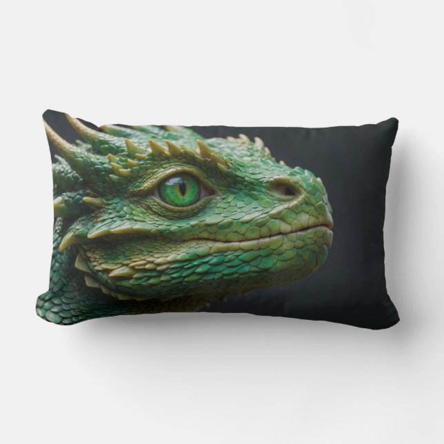 Baby Dragon Fantasy Art Lumbar Pillow (Front)