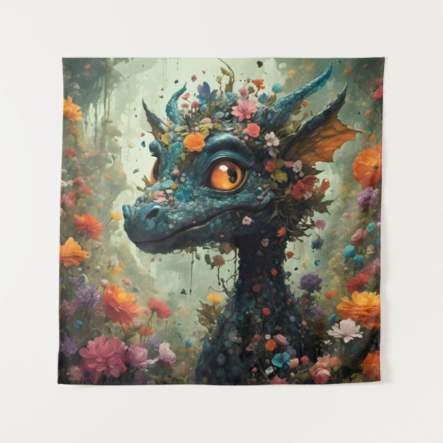 Baby Dragon Fantasy Tapestry (Front)