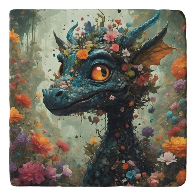 Baby Dragon Fantasy Trivet (Front)