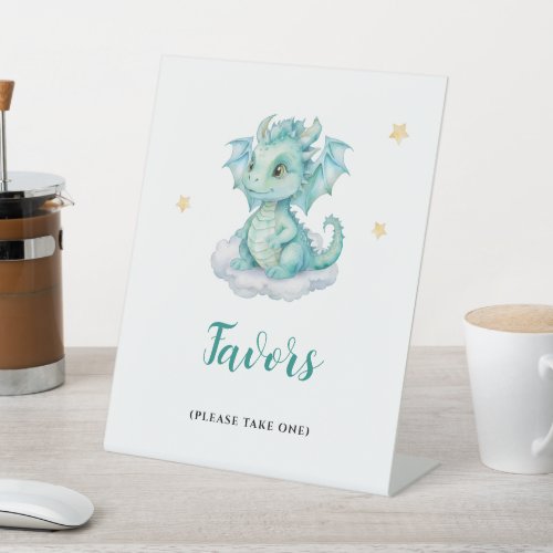 Baby Dragon Favors Pedestal Sign