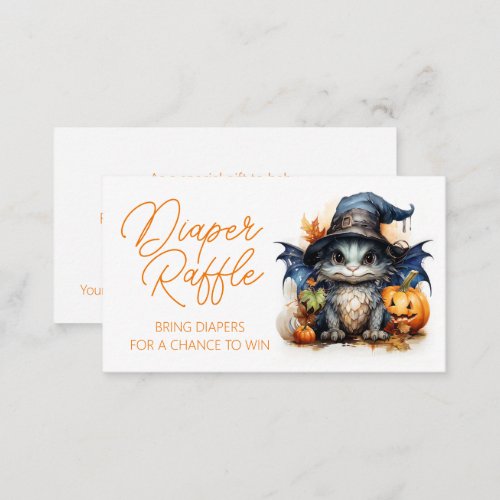 Baby Dragon Halloween Baby Shower Diaper Raffle  Enclosure Card