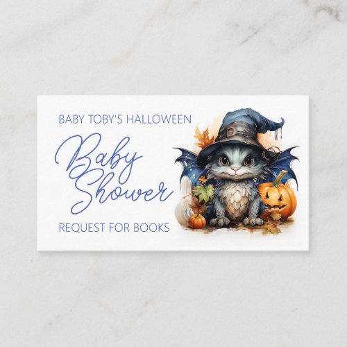 Baby Dragon Halloween Book Request Baby Shower Enclosure Card