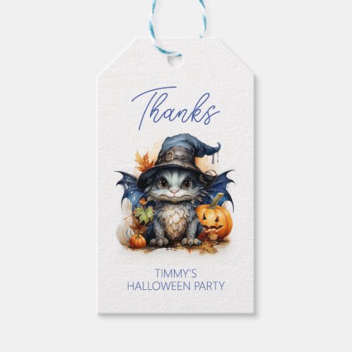 Baby Dragon Halloween Party Favor Gift Tags