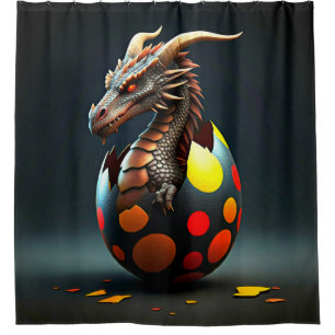 Baby Dragon Hatching Shower Curtain