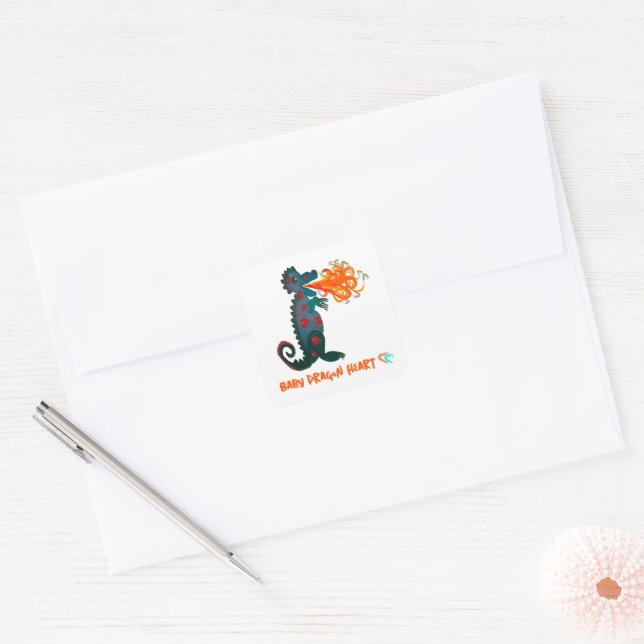 Baby Dragon Heart Sticker (Envelope)